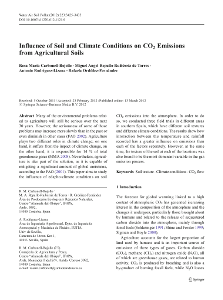 Portada Influence of soil and climate conditions on CO2 emissions from agricultural soils